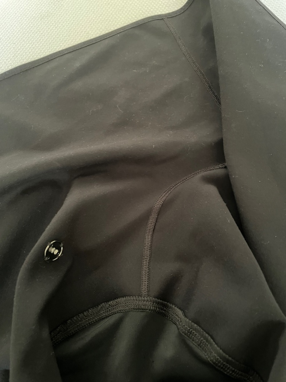 SPANX Black Faux Leather Sleeve Waterfall Draped Jacket Size Small - Picture 7 of 8